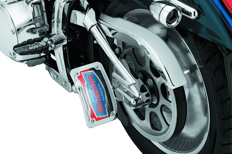 Kuryakyn — Kuryakyn Lighted Curved Vertical Side Mount License Plate Holder