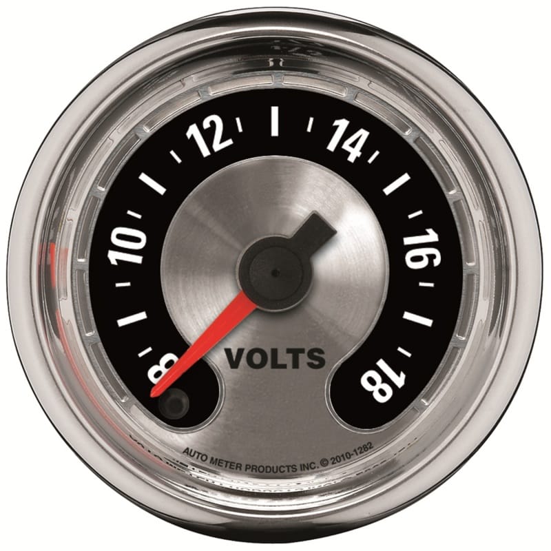 AutoMeter — Autometer American Muscle 52mm Full Sweep Electric 8-18 Volts Voltmeter Gauge
GA 2" VOLT STEPPR AM