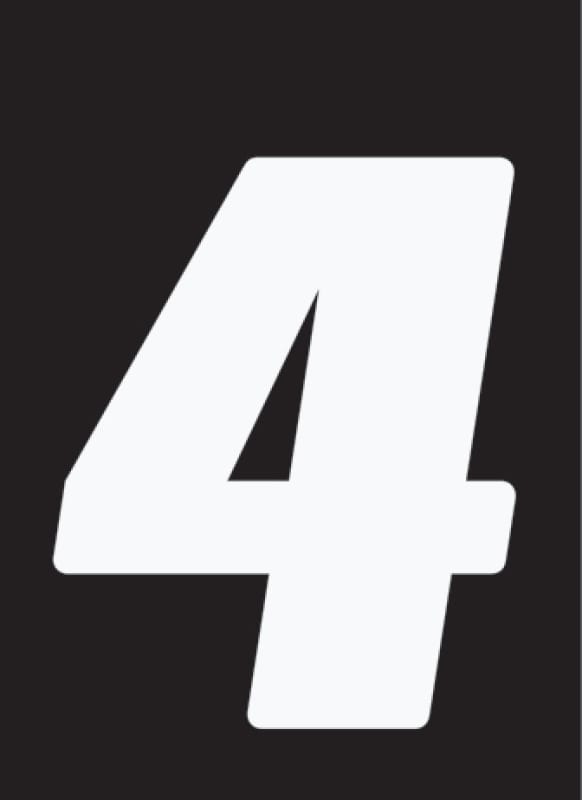Hardline — Hardline Dirt Digits 3pk 4 in. - High Gloss Number 4 - White