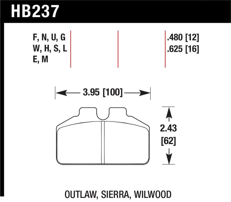 Hawk Performance — Black Disc Brake Pad