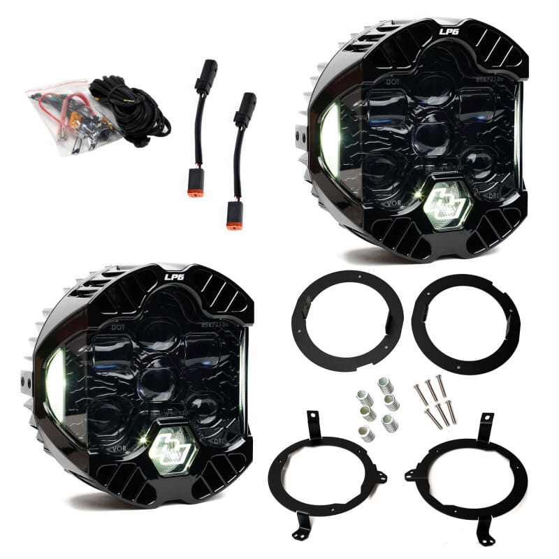 Baja Designs — Baja Designs 18-25 Jeep Wrangler JL/20-25 Gladiator JT (w/Halogen) DOT LP6 LED Headlight Kit - Clear