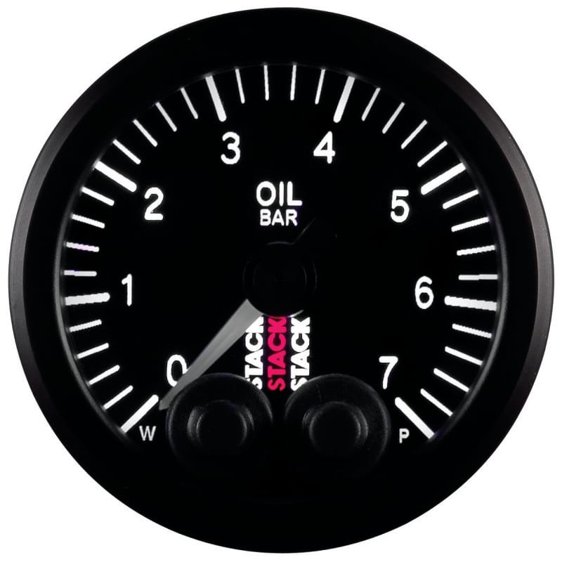 AutoMeter — Autometer Stack 52mm 0-7 Bar M10 Male Pro-Control Oil Pressure Gauge - Black
Ga OilP PC Blk 7 Bar