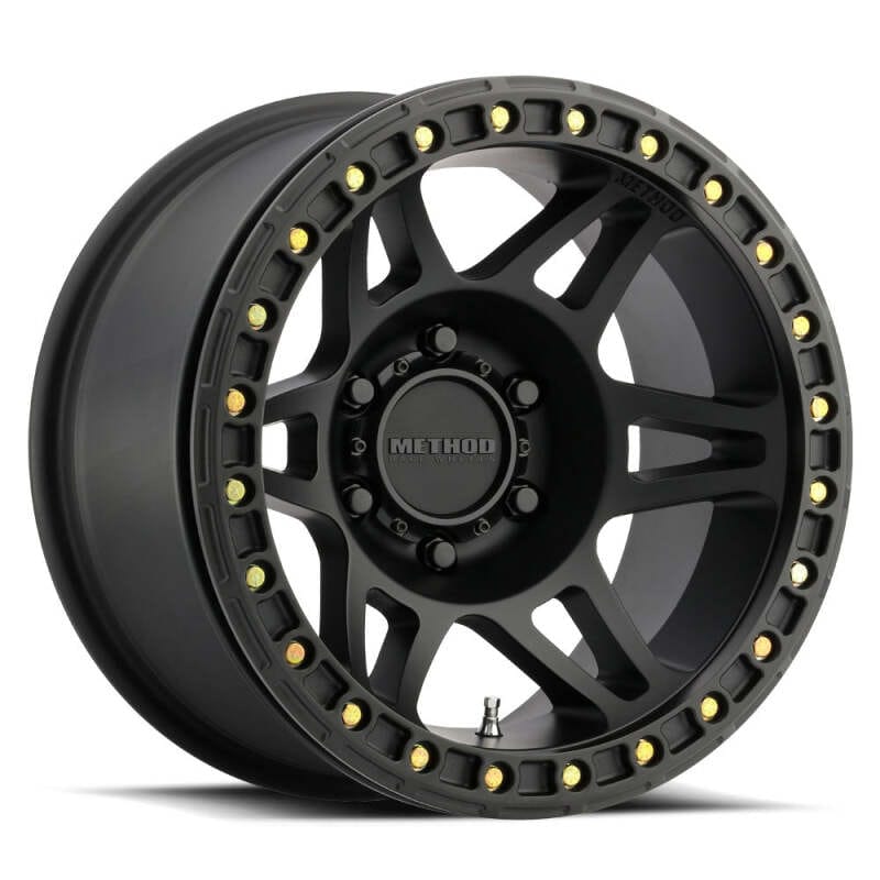 Method Wheels — Method MR106 Beadlock 17x9 -44mm Offset 8x6.5 130.81mm CB Matte Black w/BH-H36125 Wheel