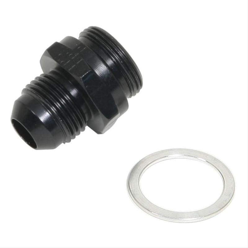 Fragola — Fragola -8AN x 7/8-20 Male Adapter-Dual Feed - Black