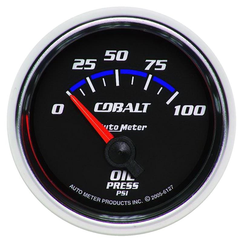 AutoMeter — GAUGE, OIL PRESSURE, 2 1/16", 100PSI, ELECTRIC, COBALT