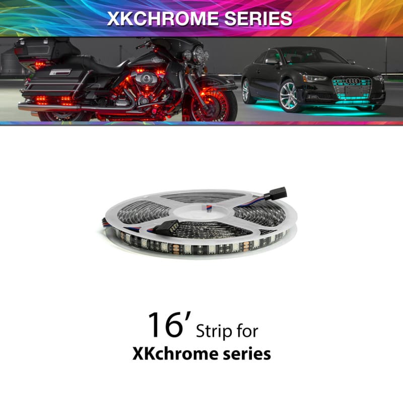 XKGLOW — XK Glow 16ft cuttable RGB LED strip roll w/ weather resistant coating