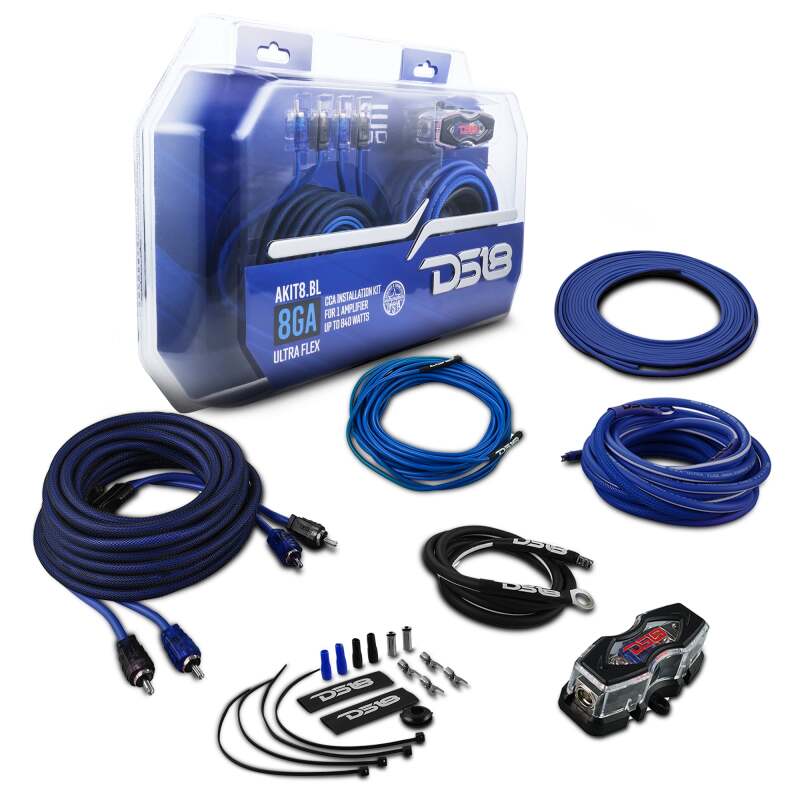 DS18 — DS18 8-GA Amplifier Install Kit Advance- Blue