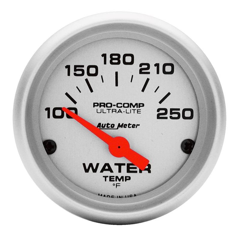 AutoMeter — Autometer Ultra-Lite 52mm 100-250 Deg F Short Sweep Electric Water Temp Gauge
2" WATER TEMP, 100-2