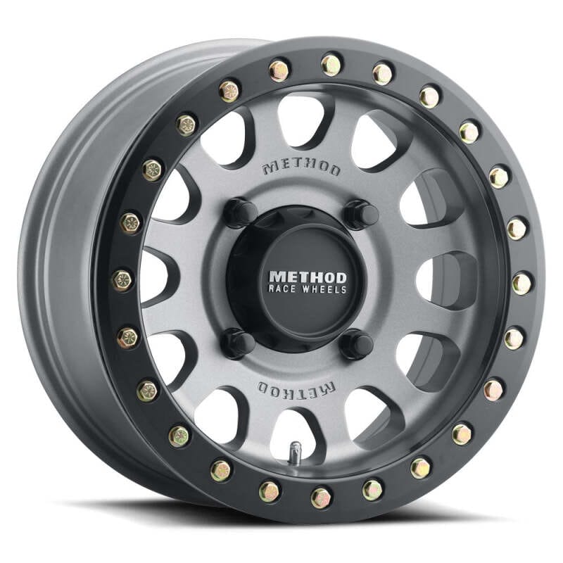 Method Wheels — Method MR401 UTV Beadlock 15x7 / 5+2/38mm Offset / 4x156 / 132mm CB Titanium Wheel- Matte Black Ring