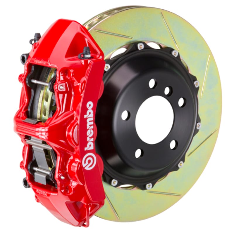 Brembo — Brembo 08-09 F430 Scuderia Rear GT BBK 6 Piston Cast 380x32 2pc Rotor Slotted Type1-Red