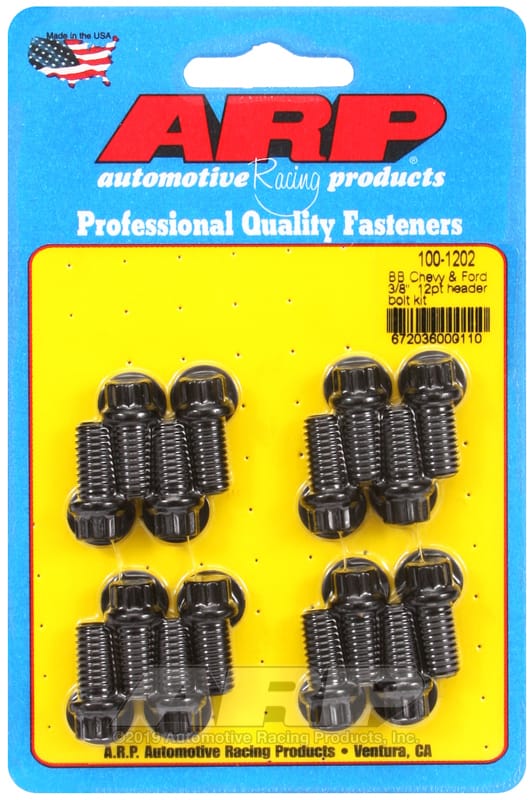 ARP — ARP BB Chevy & Ford 3/8in 12pt Header Bolt Kit