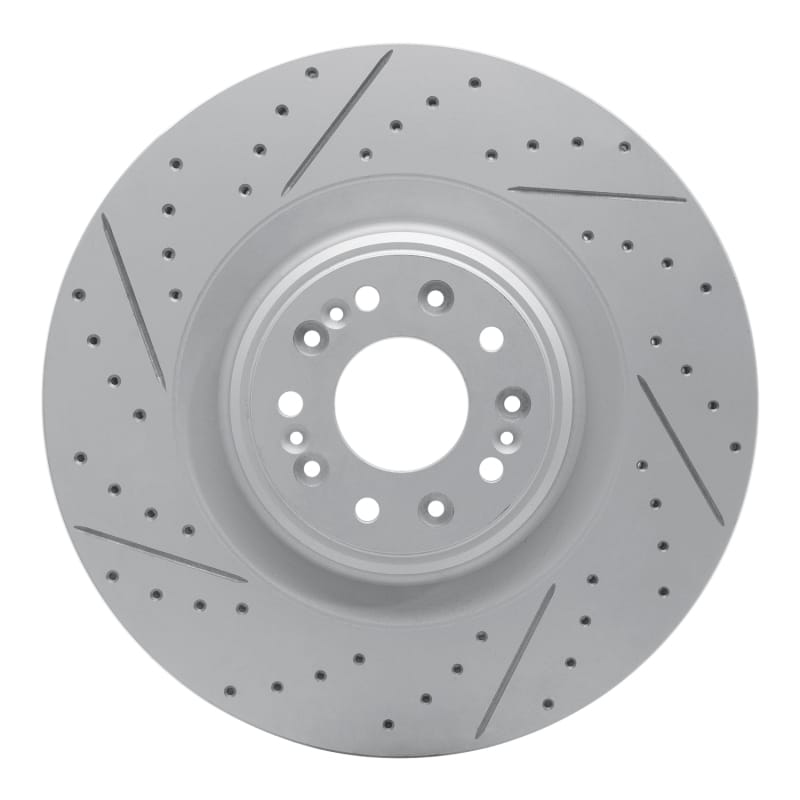 R1 Concepts — R1 17-22 Genesis G90 Front Left Drilled & Slotted Geo-Carbon Rotor