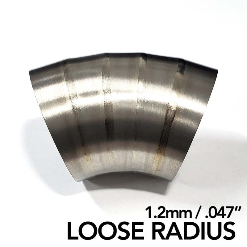 Ticon — Ticon Industries 3in Dia 1.6D Loose Radius 45Deg Bend 1.2mm/.047in Pre Welded Titanium Pie Cut - 5pk