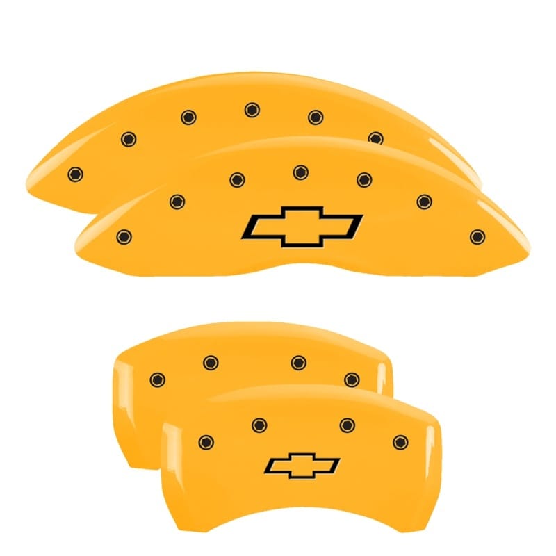MGP — MGP 4 Caliper Covers Engraved Front & Rear Bowtie Yellow finish black ch
Caliper Covers