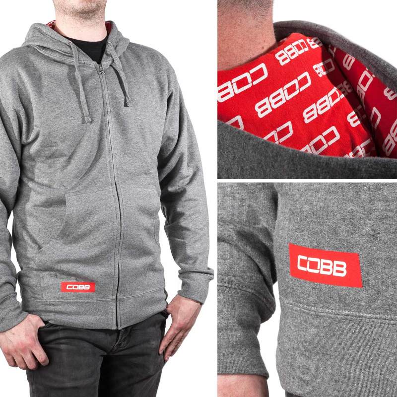 COBB — Cobb Grey Zippered Hoodie - Size X-Large