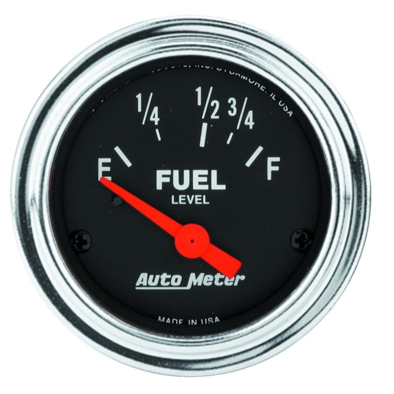 AutoMeter — AutoMeter Gauge Fuel Level 2-1/16in. 16 Ohm(e) to 158 Ohm(f) Elec Traditional Chrome
2" FUEL LEVEL, 16 E/