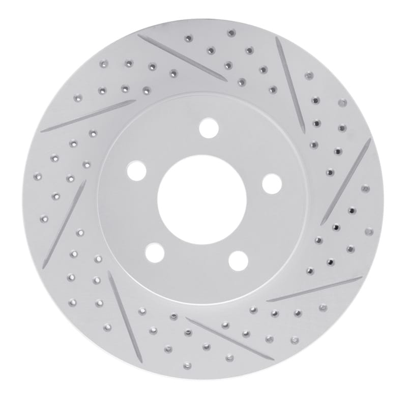 R1 Concepts — R1 05-10 Ford Mustang Front Right Drilled & Slotted Geo-Carbon Rotor