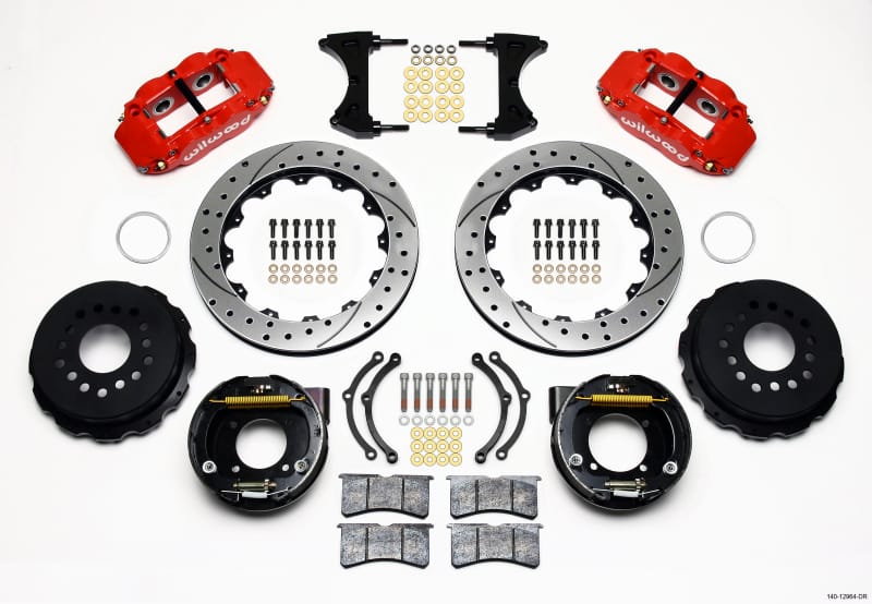 Wilwood — Wilwood Narrow Superlite 4R Rear P-Brk Kit 12.88in Drilled Red Chevy 12 Bolt w/ C-Clips
BRAKE KIT