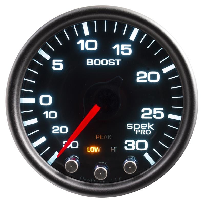 AutoMeter — Autometer Spek-Pro Gauge Vac/Boost 2 1/16in 30Inhg-30psi Stepper Motor Peak & Warn Black/Smoke/Black
GA 2" BST 30 BSB SPK