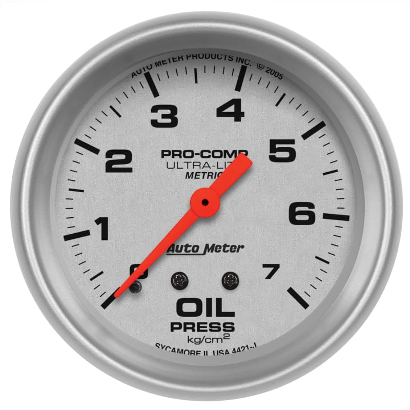 AutoMeter — Autometer Ultra-Lite 66.7mm METRIC 0-7 Kg/CM 2 Oil Pressure Mechanical Gauge
2-5/8" OIL PRESS, 0-