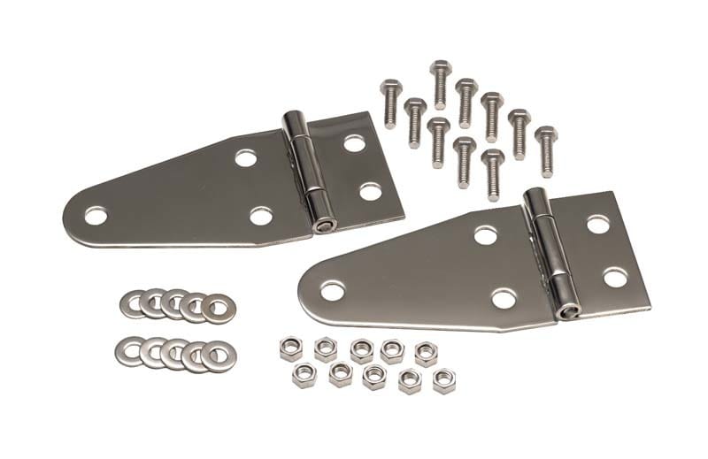 Kentrol — Kentrol 55-95 Jeep CJ/Wrangler YJ Hood Hinge Pair - Polished Silver