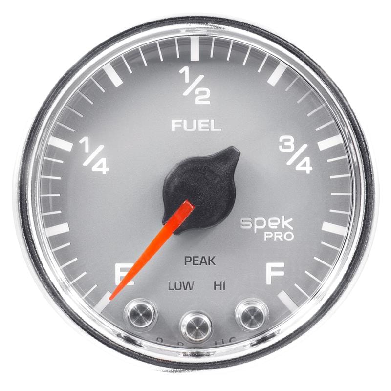 AutoMeter — Autometer Spek-Pro Gauge Fuel Level 2 1/16in 0-270 Programmable Slvr/Chrm
GA 2" FUEL SCC SPEK