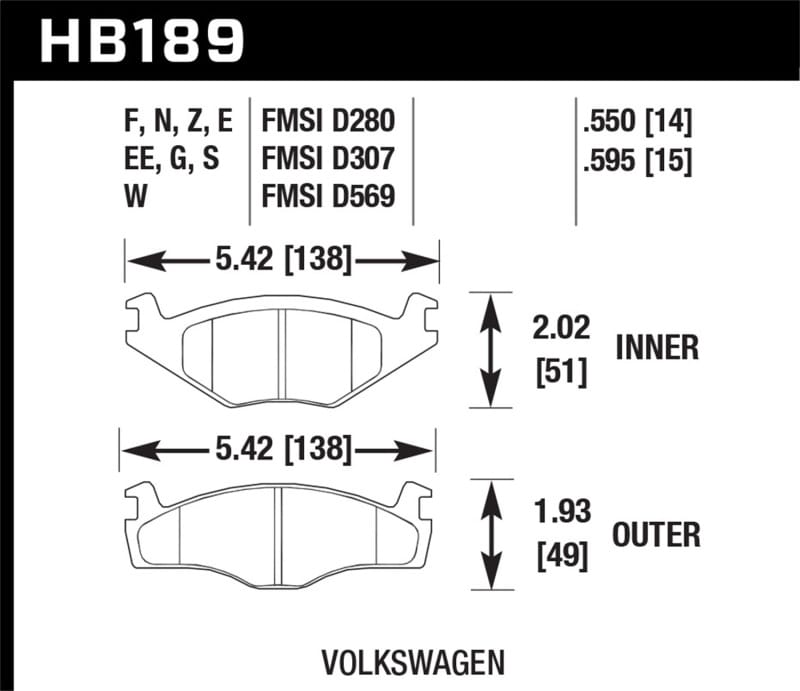 Hawk Performance — Hawk 91-93 Volkswagen Cabriolet Front ER-1 Brake Pads
Disc Brake Pad