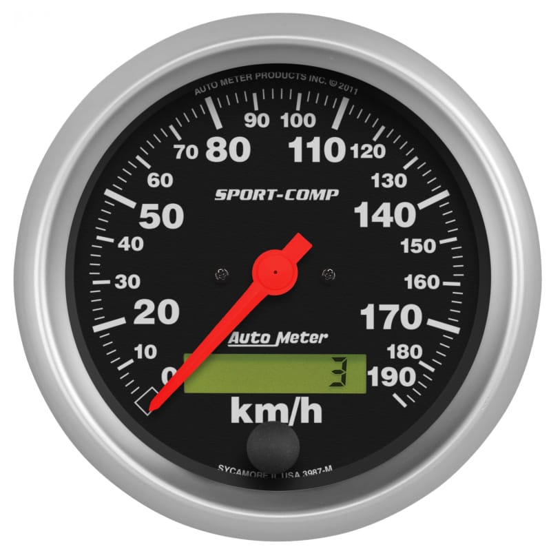 AutoMeter — Autometer Sport-Comp 3-3/8 inch 190 KPH Electronic Speedometer Gauge
3-3/8" SPEEDO, 190 K