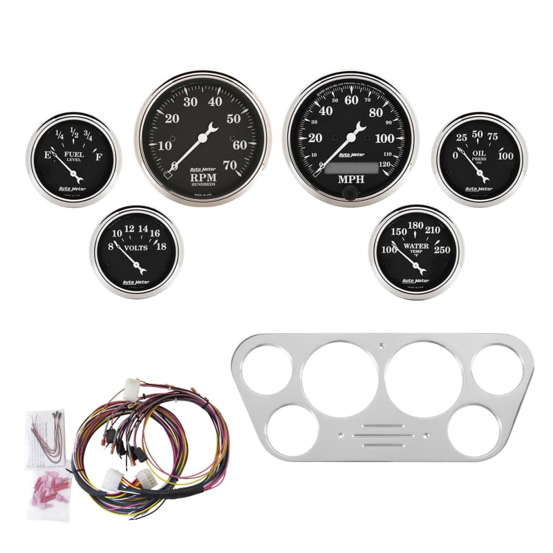 AutoMeter — Autometer Old Tyme Black Gauge Kit 6 Pc Ford Truck 53-55 Tach/Mph/Fuel/Oilp/Wtmp/Volt
GA K FRD TK 53/5 OTB