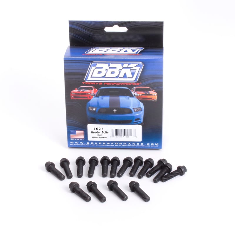 BBK — BBK Ford Modular 4.6 5.4 Exhaust Header Bolts 8mm 1.25 x 30mm (16)
ExhstHdrBoltSet
Header Bolts