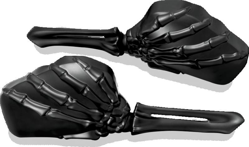 Kuryakyn — Skeleton Hand Mirrors Black/Black