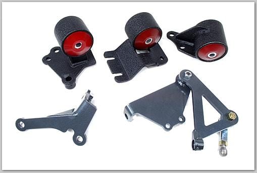 Innovative Mounts — Innovative 90-93 Integra B-Series Black Steel Mounts 85A Bushings (Cable to Hydro Conversion)